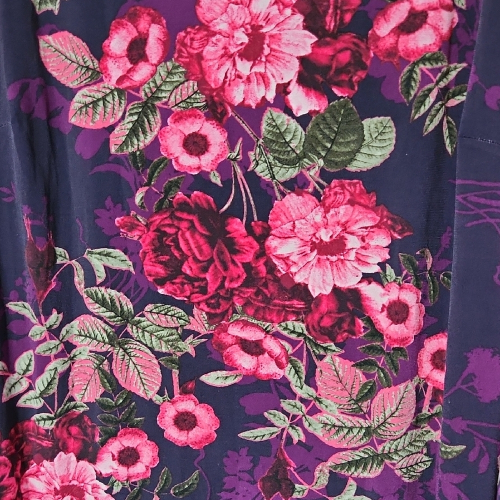 Roz & Ali Long Sleeve Floral Dress in Pink and Purple - Picture 3 of 7